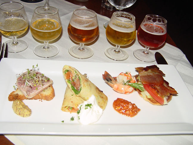 a tasting of brews and appetizers at beerbistro